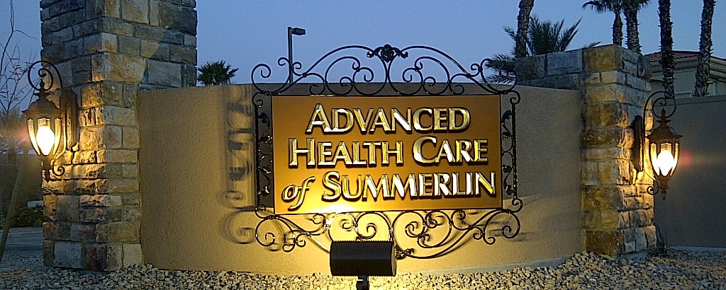 business signs made by Robert for advanced health care of summerlin